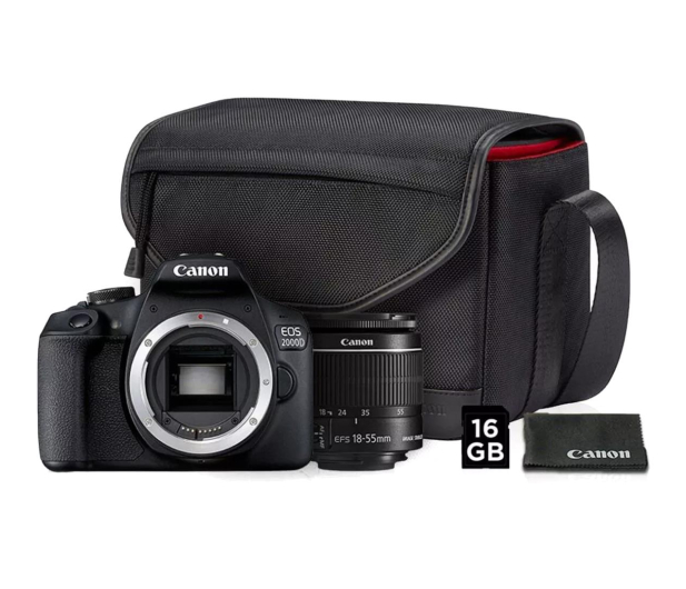 CANON Aparat EOS 2000D BK 18-55DC + SB130+16GB 2728C054 - 724279 - zdjęcie